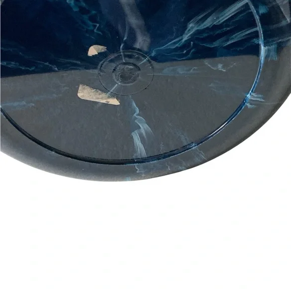 Garbage Can Blue Marble Design Plastic 10” Tall x 8” Diameter - Picture 2 of 6